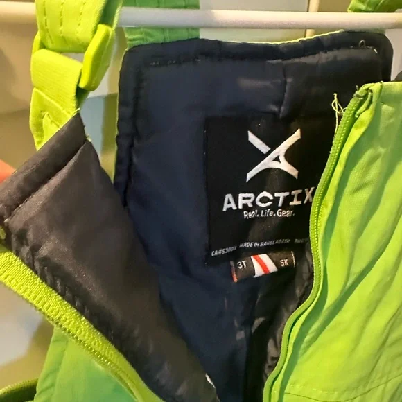 Arctix Bright Green Snow Bib Pants Overalls - Picture 4 of 4